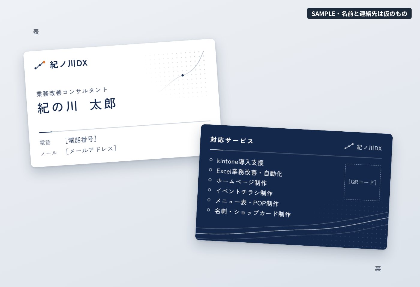 ひとり事業の名刺の全体