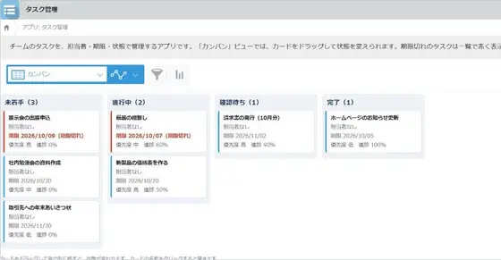 タスク管理の画面